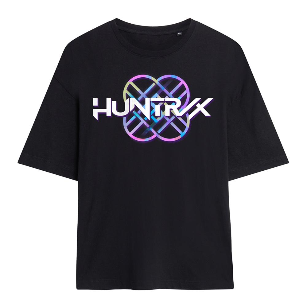 Black - Front - K-Pop Demon Hunters Womens-Ladies Huntr-X Pastel Logo Oversized T-Shirt