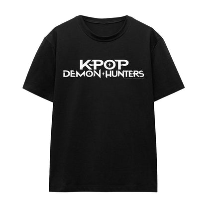 Black-White - Front - K-Pop Demon Hunters Womens-Ladies Logo T-Shirt