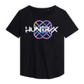 Black - Front - K-Pop Demon Hunters Womens-Ladies Huntr-X Pastel Logo T-Shirt