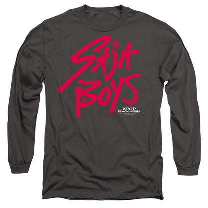 Charcoal - Front - K-Pop Demon Hunters Unisex Adult Saja Boys Logo Long-Sleeved T-Shirt