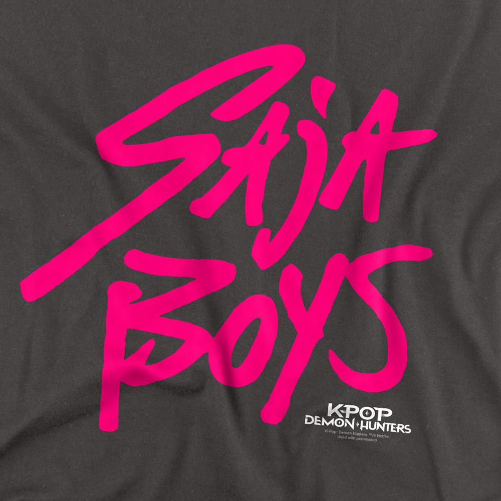 Charcoal - Back - K-Pop Demon Hunters Unisex Adult Saja Boys Logo Long-Sleeved T-Shirt