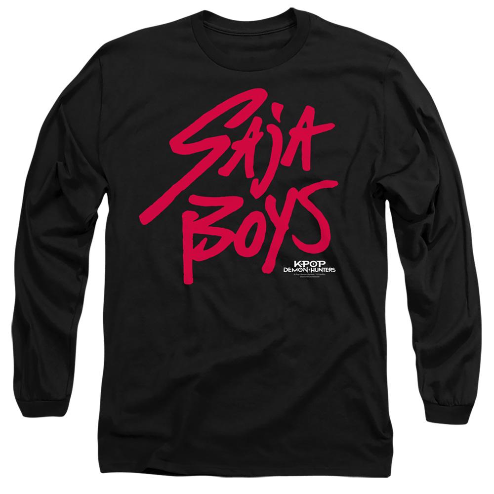 Black-Pink - Front - K-Pop Demon Hunters Unisex Adult Saja Boys Logo Long-Sleeved T-Shirt