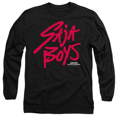 Black-Pink - Front - K-Pop Demon Hunters Unisex Adult Saja Boys Logo Long-Sleeved T-Shirt
