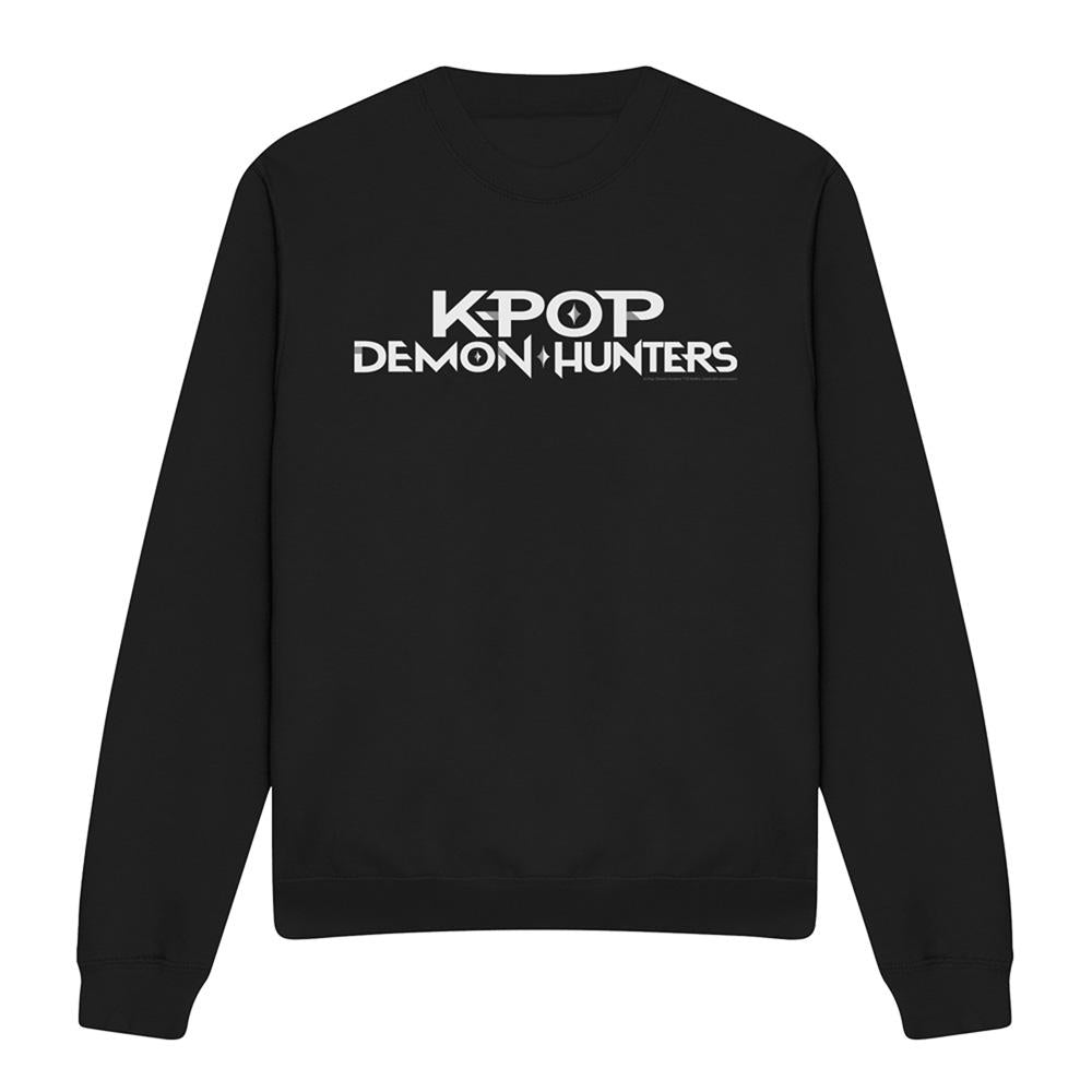 Black-White - Front - K-Pop Demon Hunters Unisex Adult Logo Sweatshirt