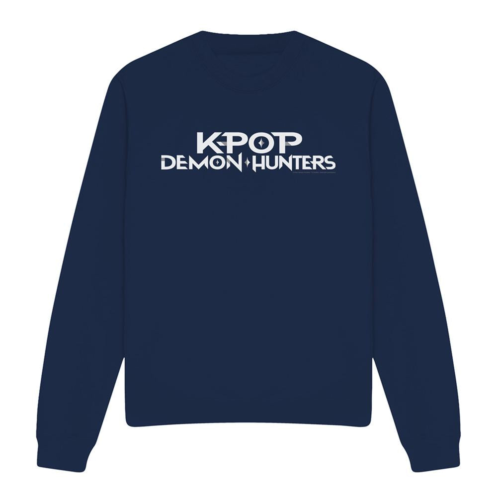 Navy - Front - K-Pop Demon Hunters Unisex Adult Logo Sweatshirt