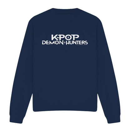 Navy - Front - K-Pop Demon Hunters Unisex Adult Logo Sweatshirt
