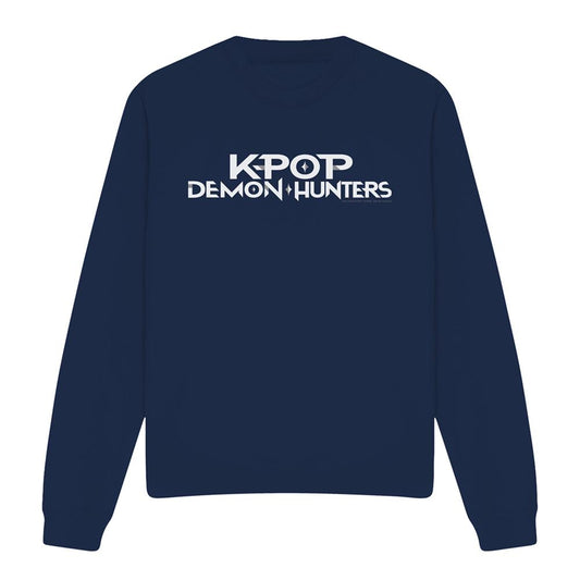 Navy - Front - K-Pop Demon Hunters Unisex Adult Logo Sweatshirt