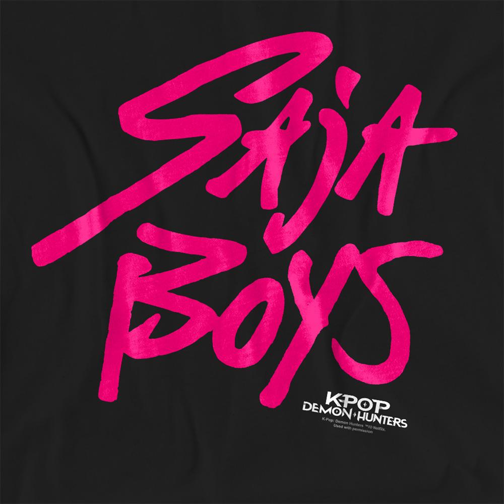 Black-Pink - Pack Shot - K-Pop Demon Hunters Womens-Ladies Saja Boys Logo T-Shirt