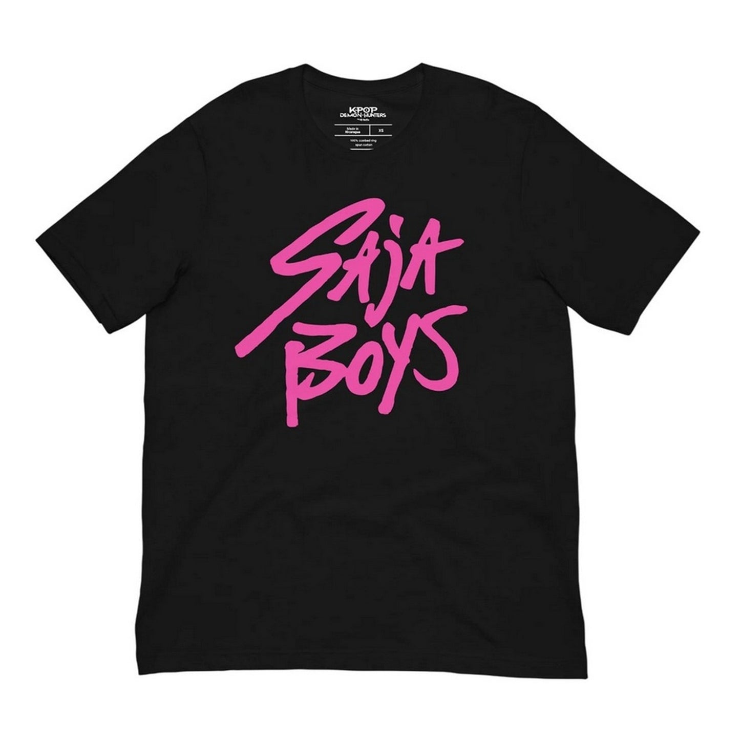 Black-Pink - Front - K-Pop Demon Hunters Childrens-Kids Saja Boys Logo T-Shirt