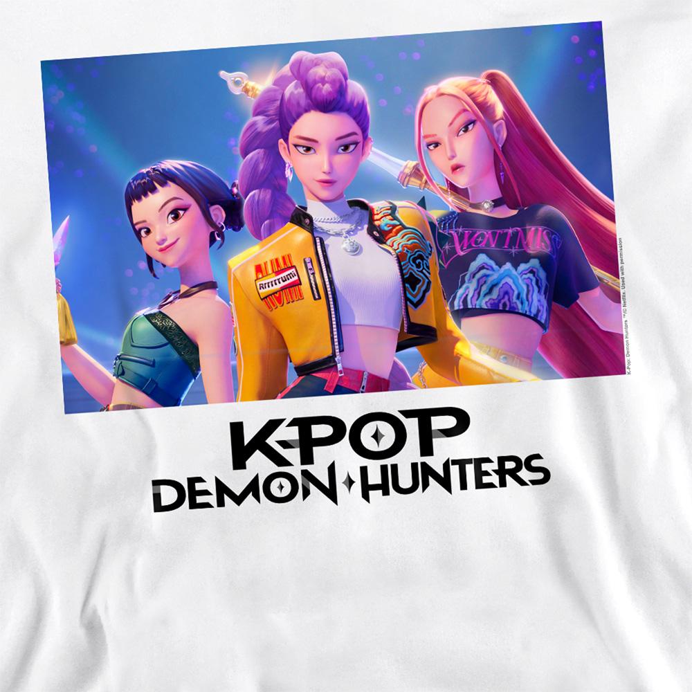 White - Back - K-Pop Demon Hunters Unisex Adult Heroic Huntrix Huntr-X Sweatshirt