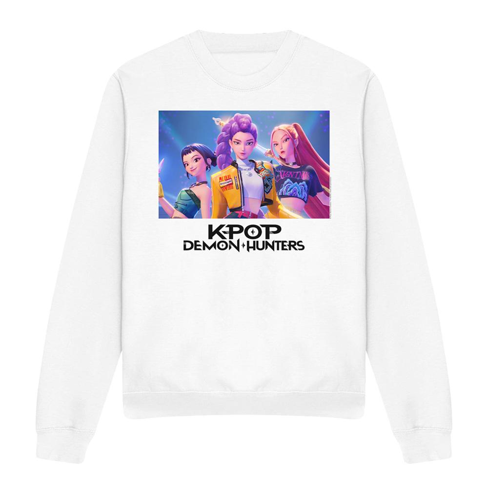 White - Lifestyle - K-Pop Demon Hunters Unisex Adult Heroic Huntrix Huntr-X Sweatshirt