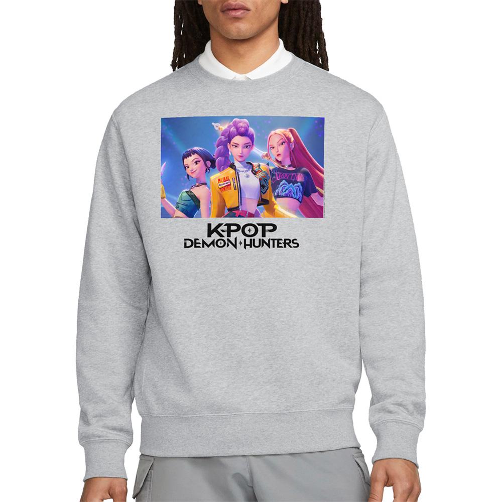 Heather Grey - Lifestyle - K-Pop Demon Hunters Unisex Adult Heroic Huntrix Huntr-X Sweatshirt