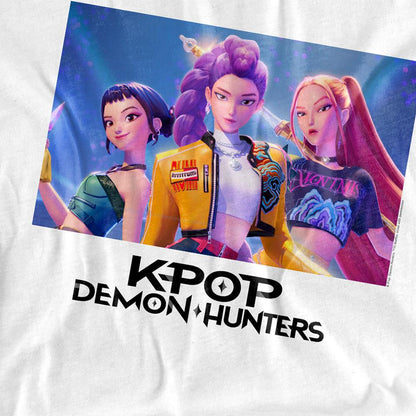 White - Back - K-Pop Demon Hunters Unisex Adult Heroic Huntrix Huntr-X Long-Sleeved T-Shirt