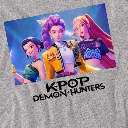 Heather Grey - Back - K-Pop Demon Hunters Unisex Adult Heroic Huntrix Huntr-X Long-Sleeved T-Shirt
