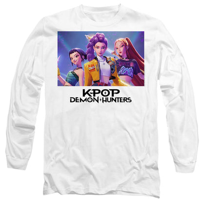 White - Front - K-Pop Demon Hunters Unisex Adult Heroic Huntrix Huntr-X Long-Sleeved T-Shirt