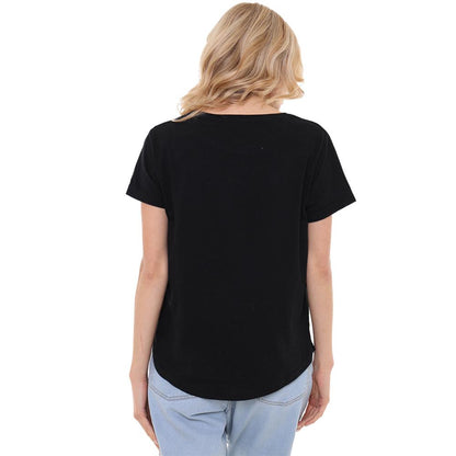 Black - Side - K-Pop Demon Hunters Womens-Ladies Logo Fashion T-Shirt