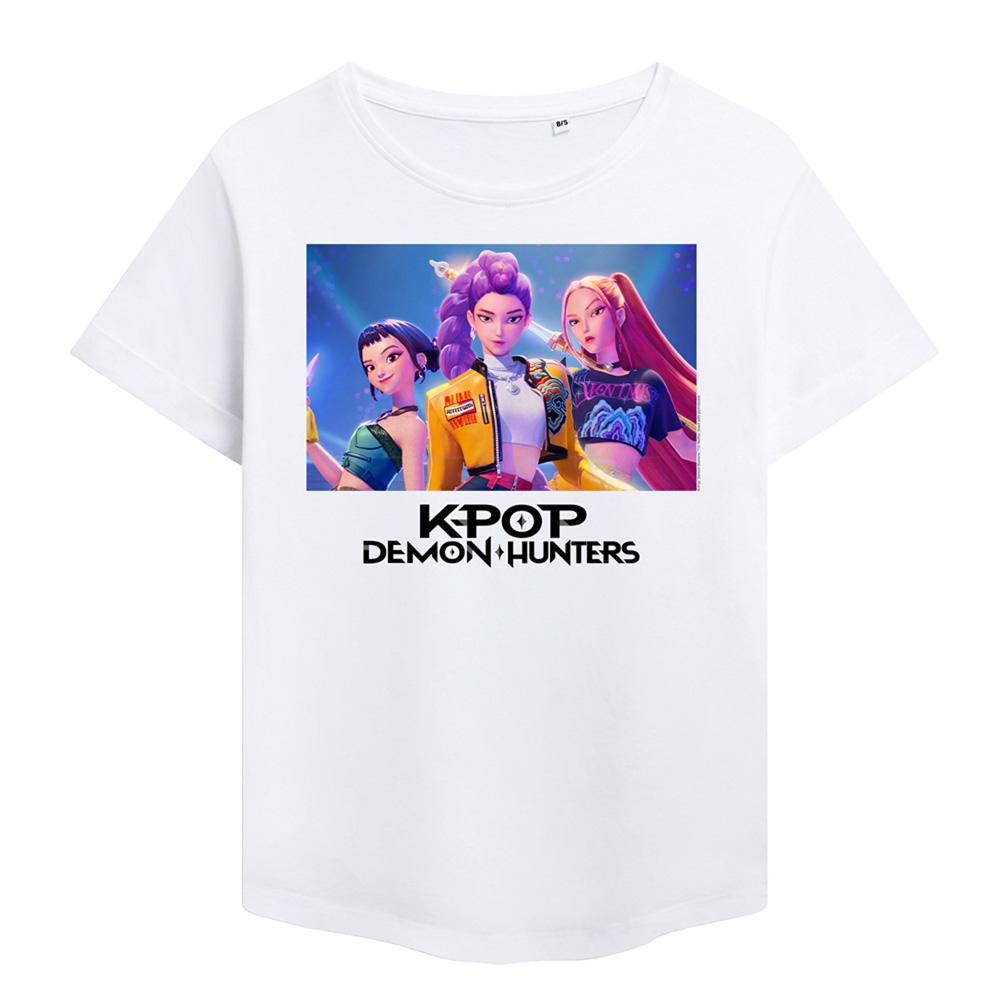 White - Front - K-Pop Demon Hunters Womens-Ladies Huntr-X Fashion T-Shirt