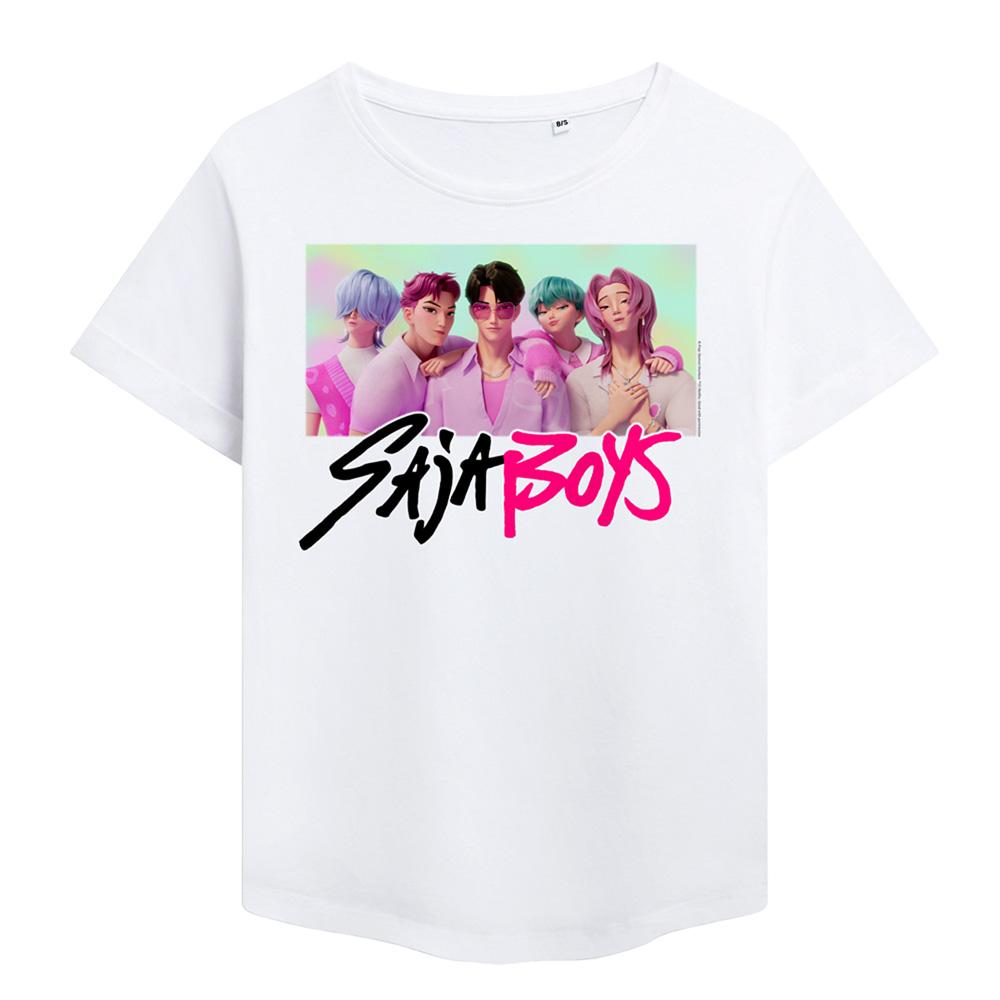 White - Front - K-Pop Demon Hunters Womens-Ladies Saja Boys Photo Frame Fashion T-Shirt