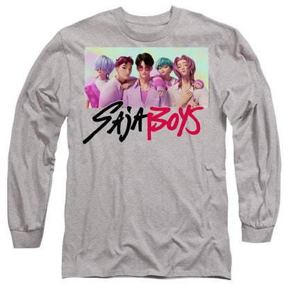 Heather Grey - Front - K-Pop Demon Hunters Unisex Adult Saja Boys Photo Frame Long-Sleeved T-Shirt