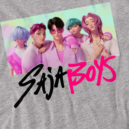 Heather Grey - Back - K-Pop Demon Hunters Unisex Adult Saja Boys Photo Frame Long-Sleeved T-Shirt