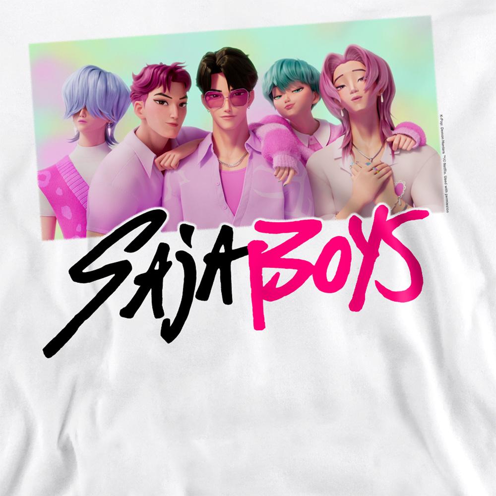 White - Back - K-Pop Demon Hunters Unisex Adult Saja Boys Photo Frame Sweatshirt