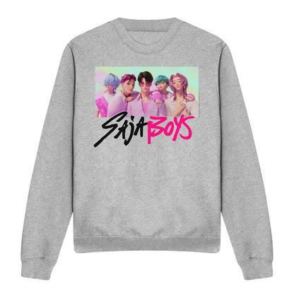 Heather Grey - Front - K-Pop Demon Hunters Unisex Adult Saja Boys Photo Frame Sweatshirt