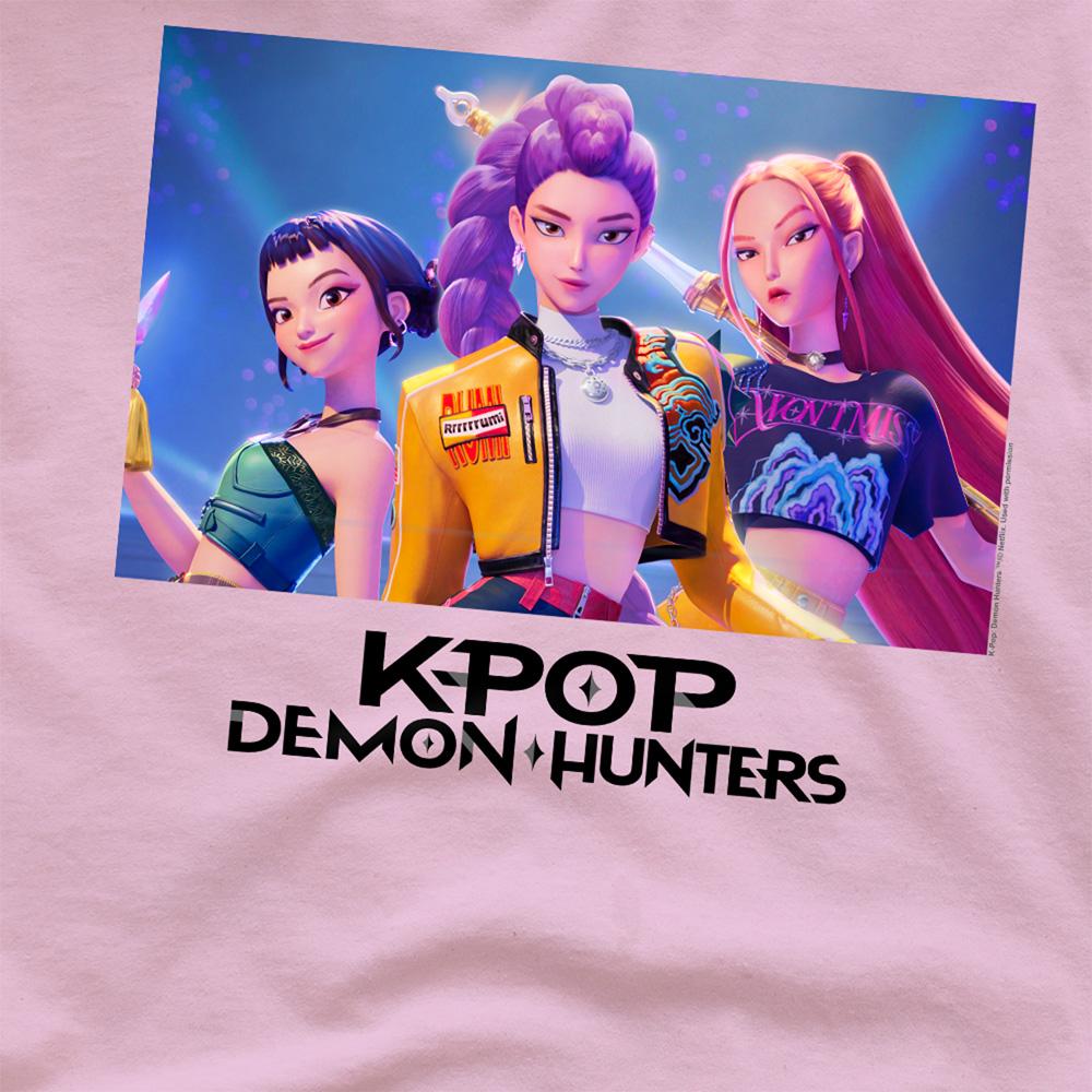 Light Pink - Back - K-Pop Demon Hunters Unisex Adult Huntr-X T-Shirt