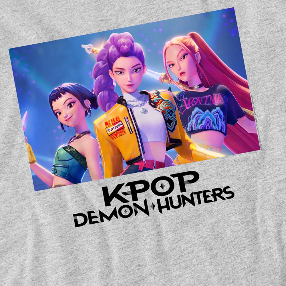 Heather Grey - Back - K-Pop Demon Hunters Unisex Adult Huntr-X T-Shirt