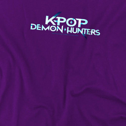 Purple - Back - K-Pop Demon Hunters Childrens-Kids Logo T-Shirt