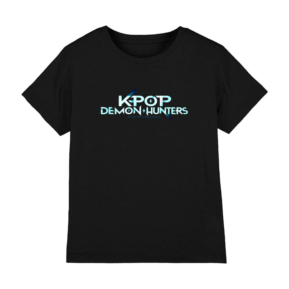 Black - Front - K-Pop Demon Hunters Childrens-Kids Logo T-Shirt