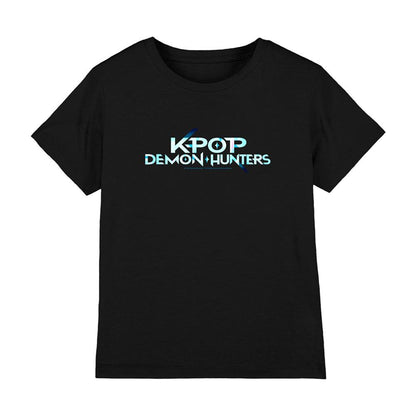 Black - Front - K-Pop Demon Hunters Childrens-Kids Logo T-Shirt