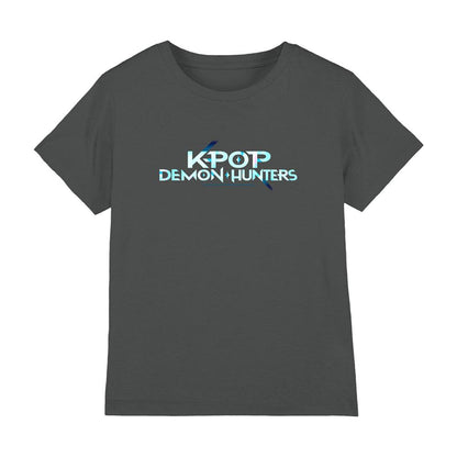 Charcoal - Front - K-Pop Demon Hunters Childrens-Kids Logo T-Shirt