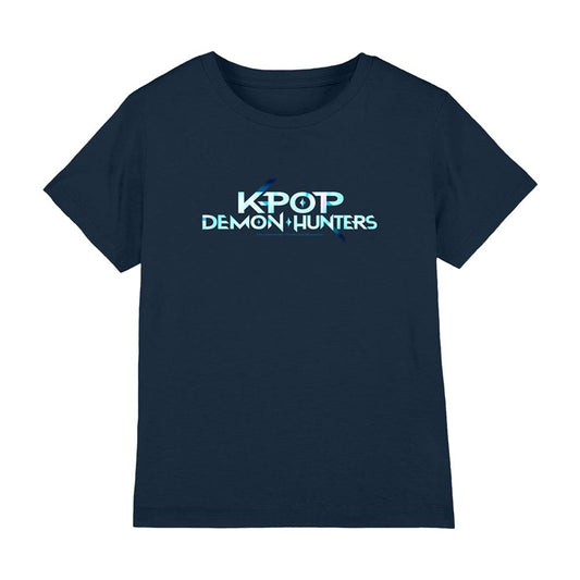 Navy - Front - K-Pop Demon Hunters Childrens-Kids Logo T-Shirt