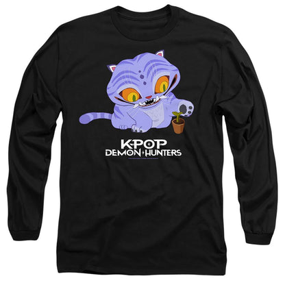 Black - Front - K-Pop Demon Hunters Unisex Adult Cute Derpy Tiger Long-Sleeved T-Shirt