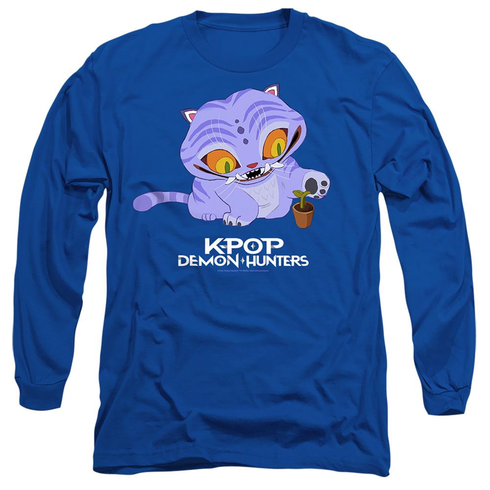 Royal Blue - Front - K-Pop Demon Hunters Unisex Adult Cute Derpy Tiger Long-Sleeved T-Shirt