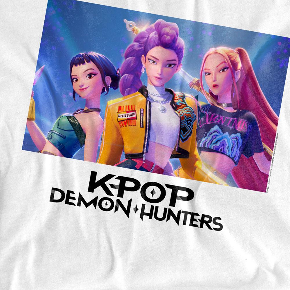 White - Back - K-Pop Demon Hunters Womens-Ladies Huntr-X T-Shirt