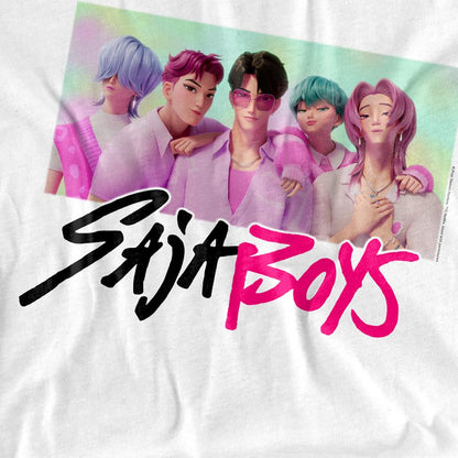 White - Back - K-Pop Demon Hunters Unisex Adult Saja Boys Photo Frame T-Shirt