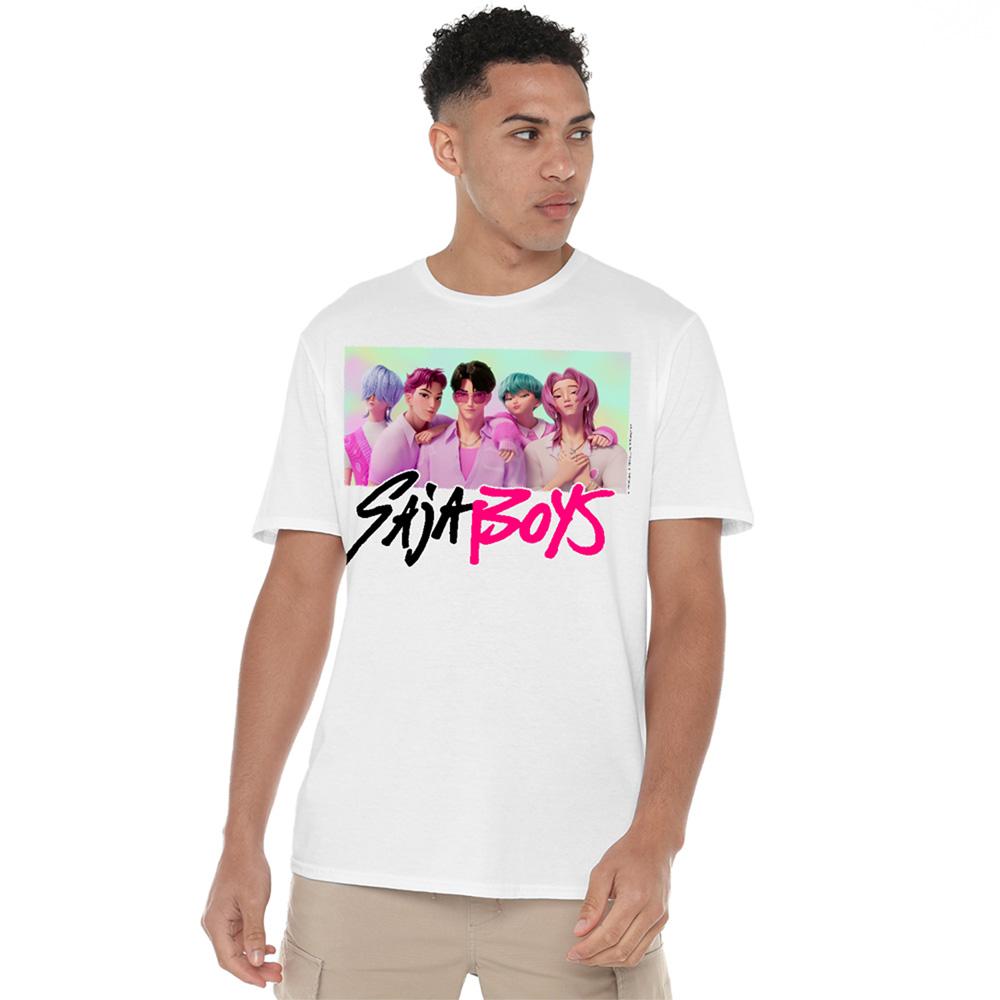 White - Front - K-Pop Demon Hunters Unisex Adult Saja Boys Photo Frame T-Shirt