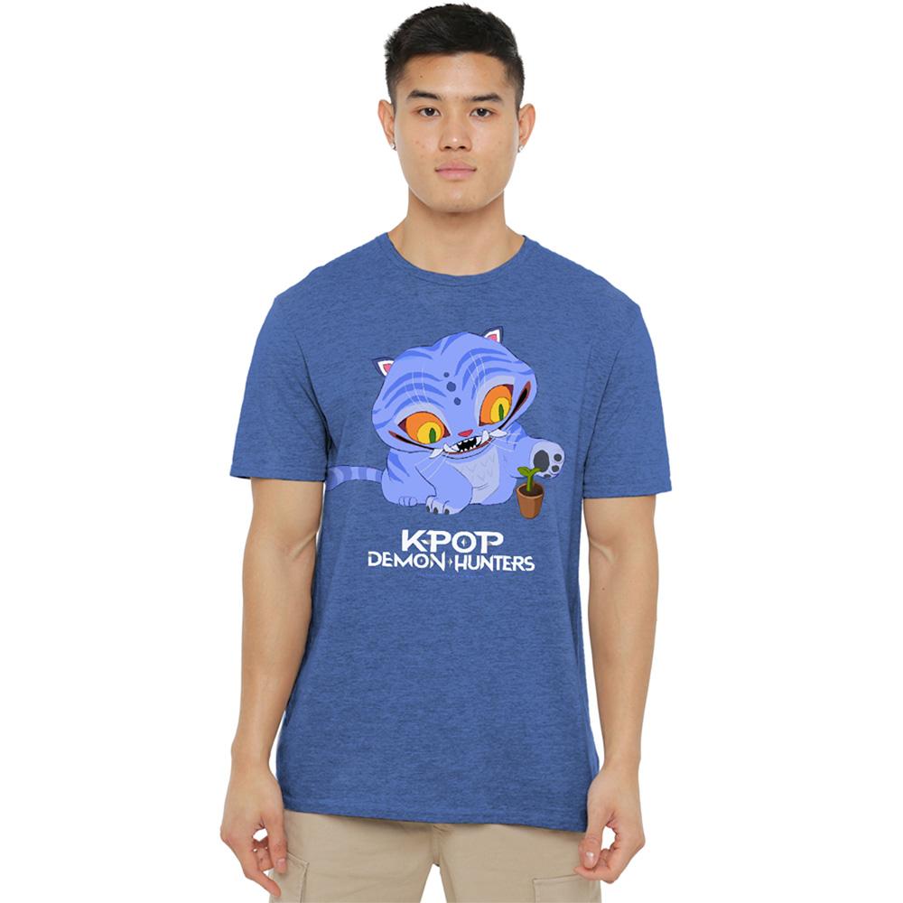 Heather Royal - Lifestyle - K-Pop Demon Hunters Unisex Adult Cute Derpy Tiger Heather T-Shirt