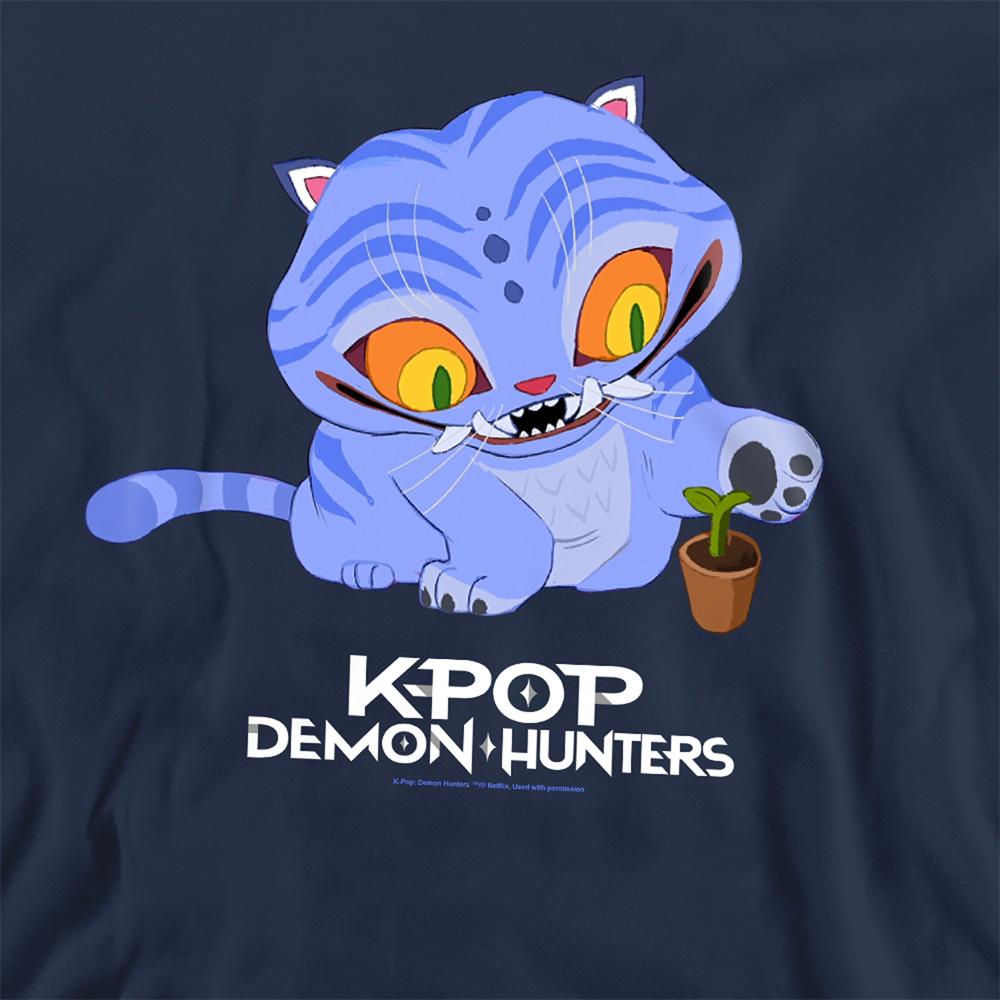 Navy - Back - K-Pop Demon Hunters Unisex Adult Cute Derpy Tiger Sweatshirt
