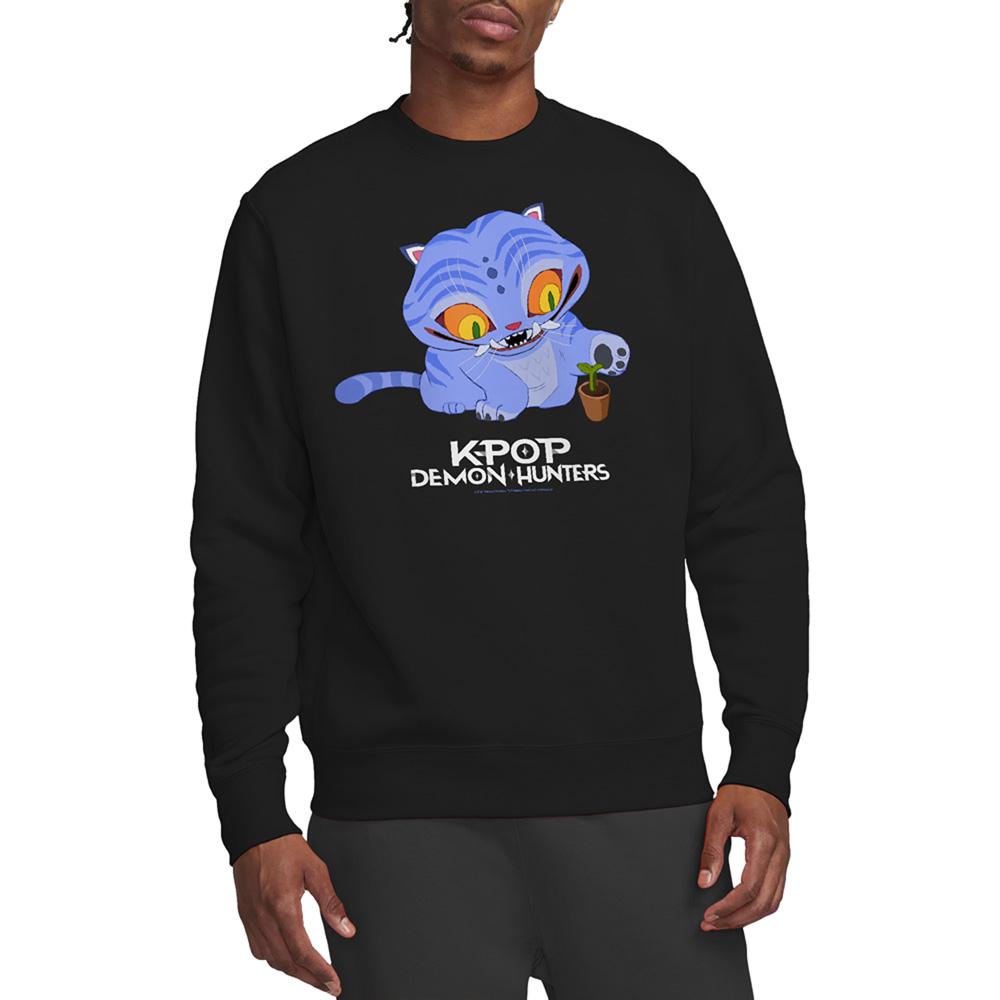 Black - Lifestyle - K-Pop Demon Hunters Unisex Adult Cute Derpy Tiger Sweatshirt