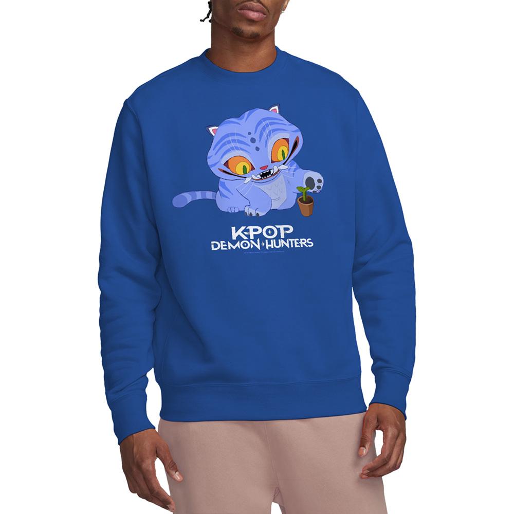 Royal Blue - Lifestyle - K-Pop Demon Hunters Unisex Adult Cute Derpy Tiger Sweatshirt