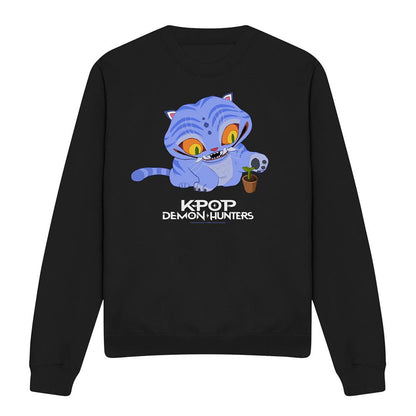 Black - Front - K-Pop Demon Hunters Unisex Adult Cute Derpy Tiger Sweatshirt