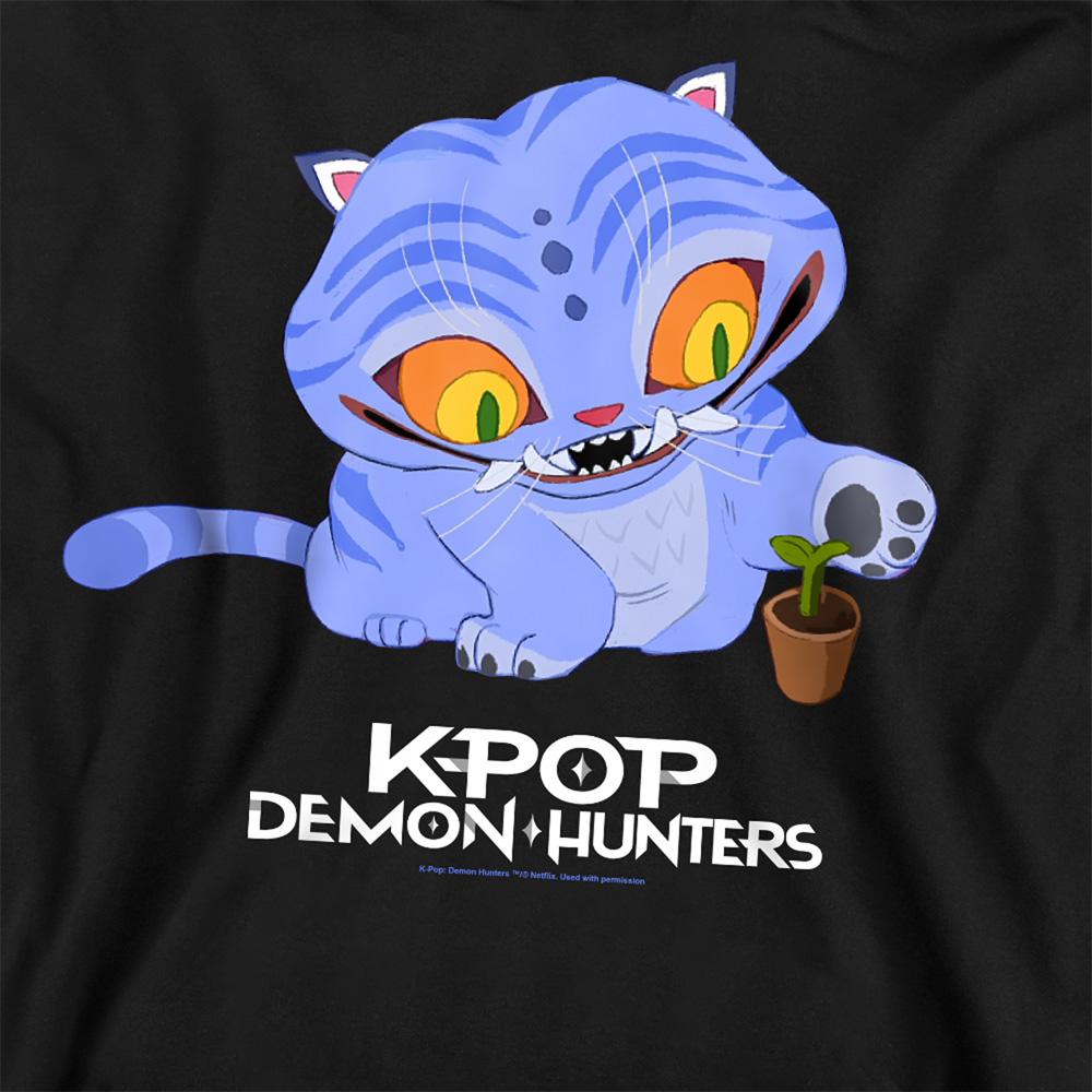 Black - Back - K-Pop Demon Hunters Unisex Adult Cute Derpy Tiger Sweatshirt
