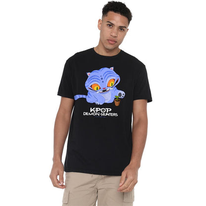 Black - Lifestyle - K-Pop Demon Hunters Unisex Adult Cute Derpy Tiger T-Shirt