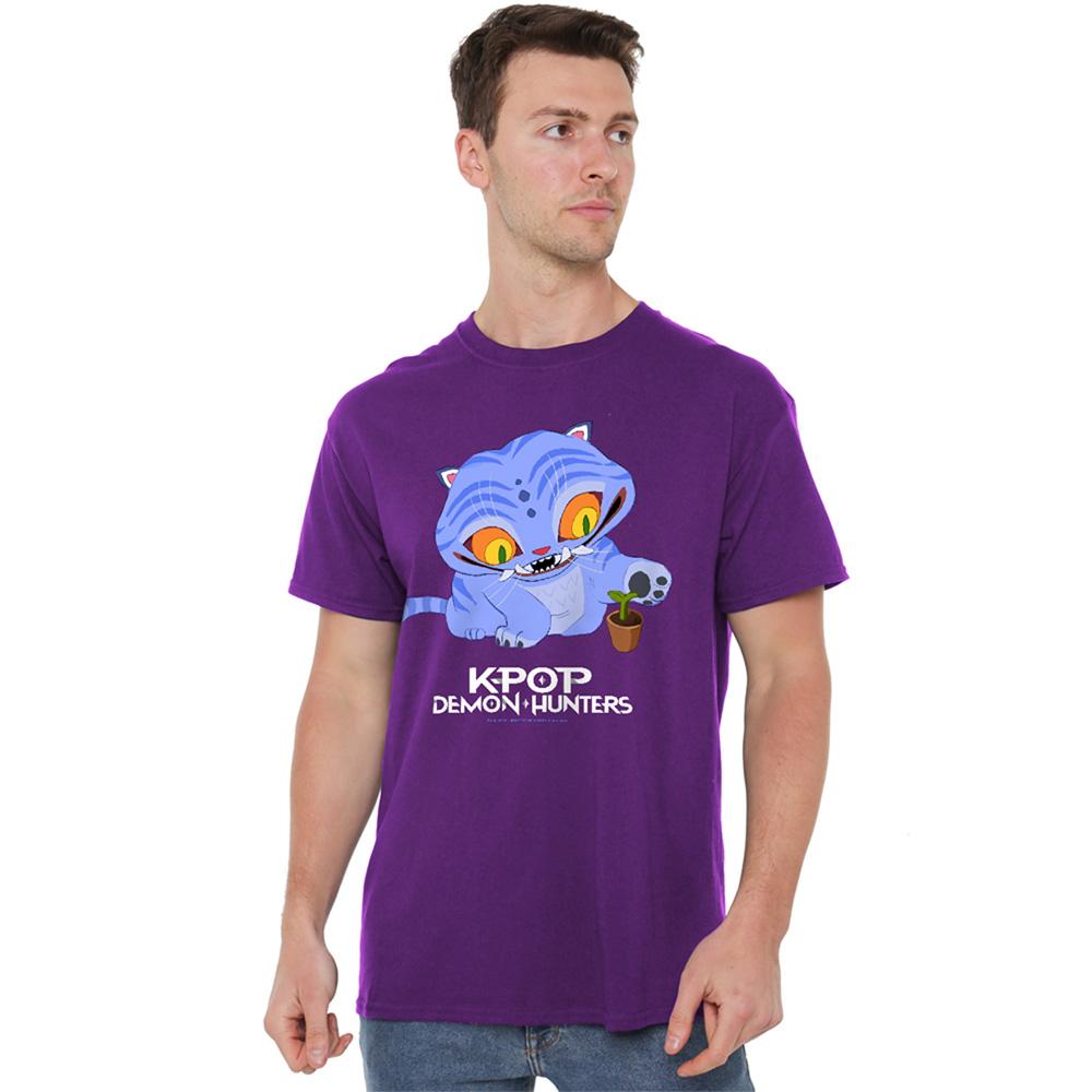 Purple - Lifestyle - K-Pop Demon Hunters Unisex Adult Cute Derpy Tiger T-Shirt