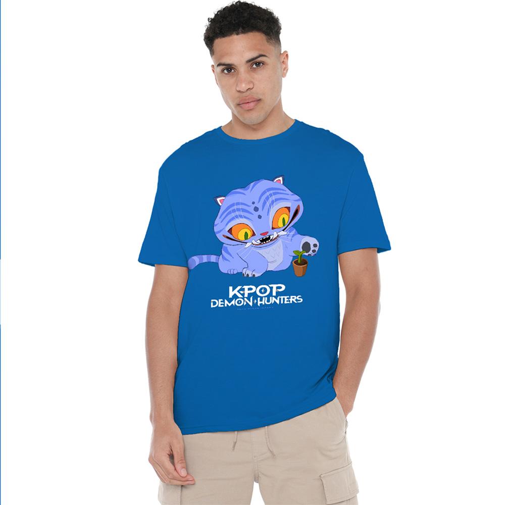 Royal Blue - Lifestyle - K-Pop Demon Hunters Unisex Adult Cute Derpy Tiger T-Shirt