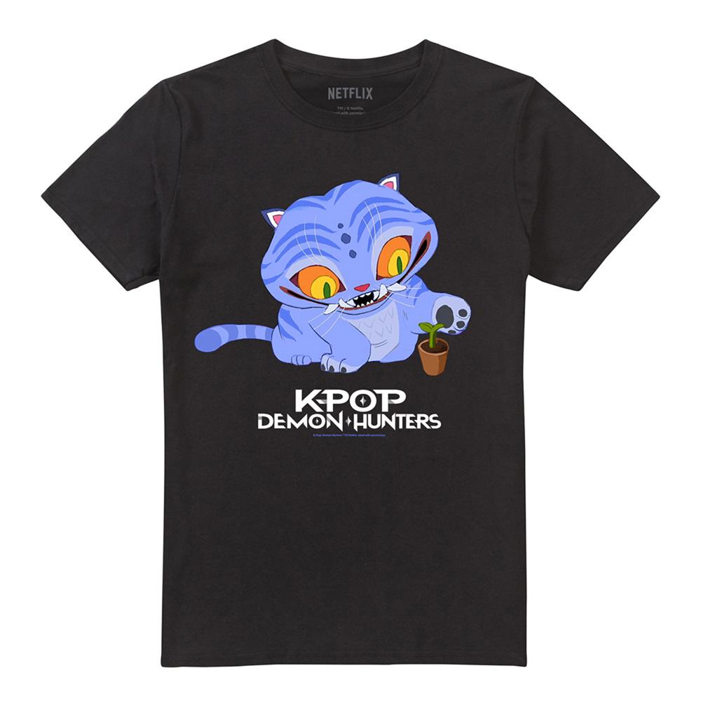 Black - Front - K-Pop Demon Hunters Unisex Adult Cute Derpy Tiger T-Shirt