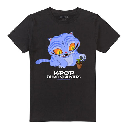 Black - Front - K-Pop Demon Hunters Unisex Adult Cute Derpy Tiger T-Shirt