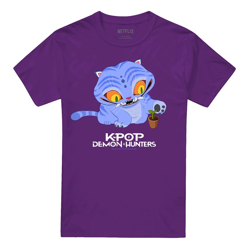 Purple - Front - K-Pop Demon Hunters Unisex Adult Cute Derpy Tiger T-Shirt